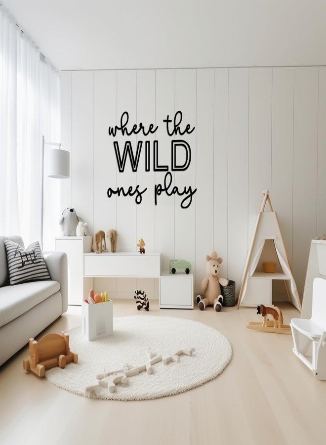 Puremigo Playroom Wall Decor, 24" XL Where The Wild Ones Play Nursery Sign Acrylic Wall Art Decoration for Kids Toddler Room Decor Boys and Girls Home Bedroom Sign (Acrylic - Black) - Image 4